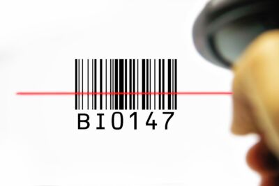 Barcodes for inventory control concept image