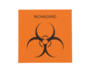 Custom Labels Orange Black Biohazard